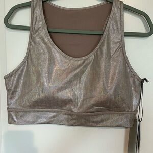 NWT Mono B Silver Shimmer Sports Bra